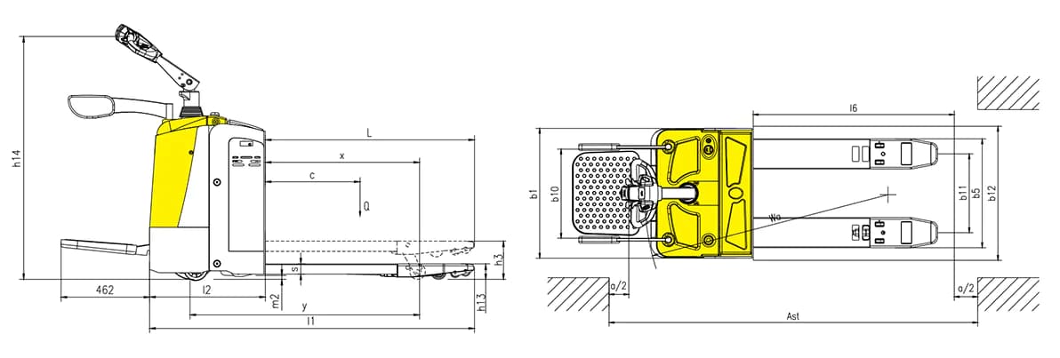 Сверхмощная электрическая тележка для перевозки поддонов CBD30R-II